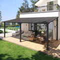 10' X 20' Lean to Gazebo Pergola, Metal Outdoor Gazebos