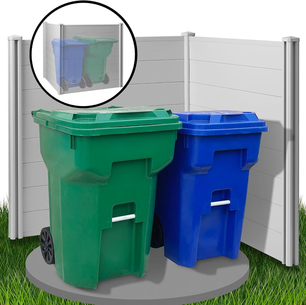 Casafield 48" x 48" Privacy Screen - Outdoor Vinyl Fence Panel Enclosure for AC/Trash Bins/Pool Equipment - Gray