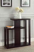 Cappuccino Finish Modern Console Sofa Entry Table Bookshelf