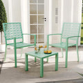 3 Piece Patio Bistro Set, Stackable Patio Dining Set, Green