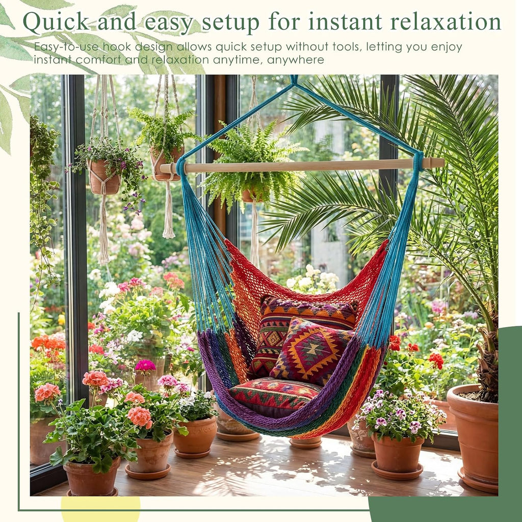 barydat 2 pcs hanging hammock chair boho swing showing dimensions