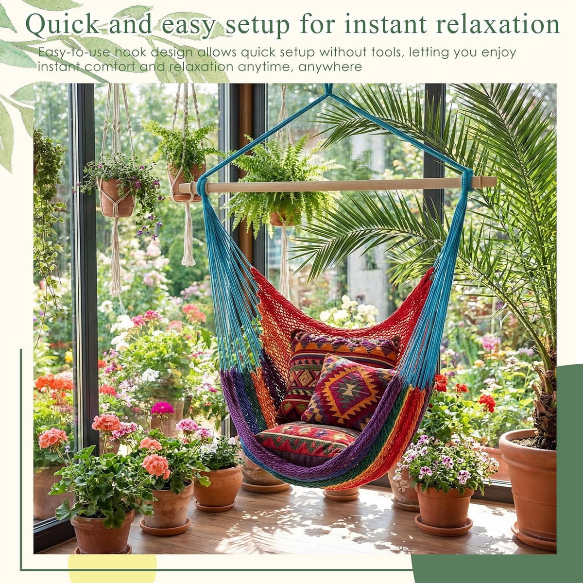 barydat 2 pcs hanging hammock chair boho swing showing dimensions