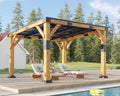 Jocisland 10' x 12' Cedar Wood Gazebo with Sloped Galvanized Steel Roof