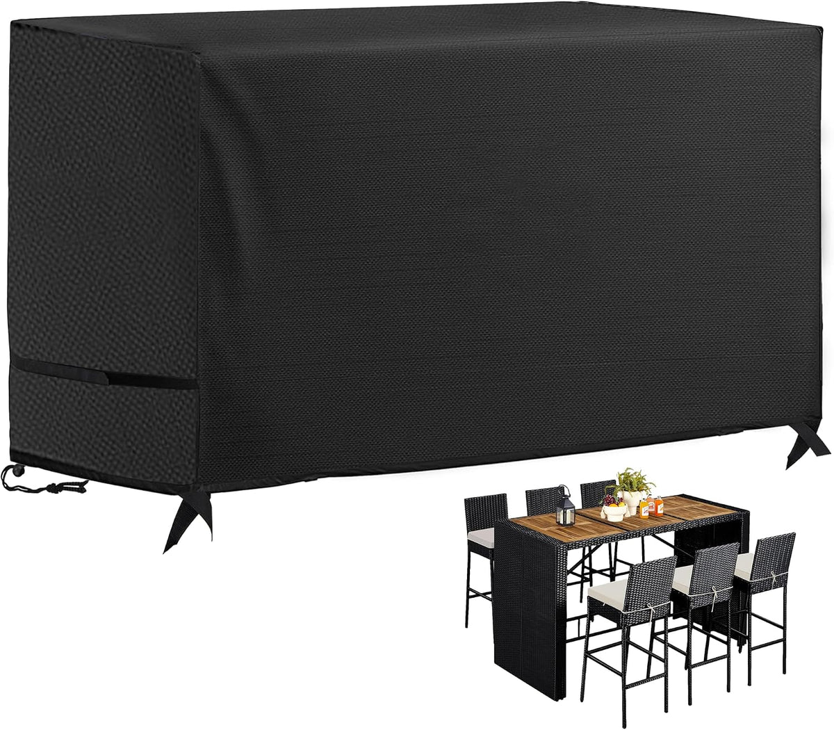 Bar Height Patio Set Cover, Bistro Set Cover for High Top Bar Table