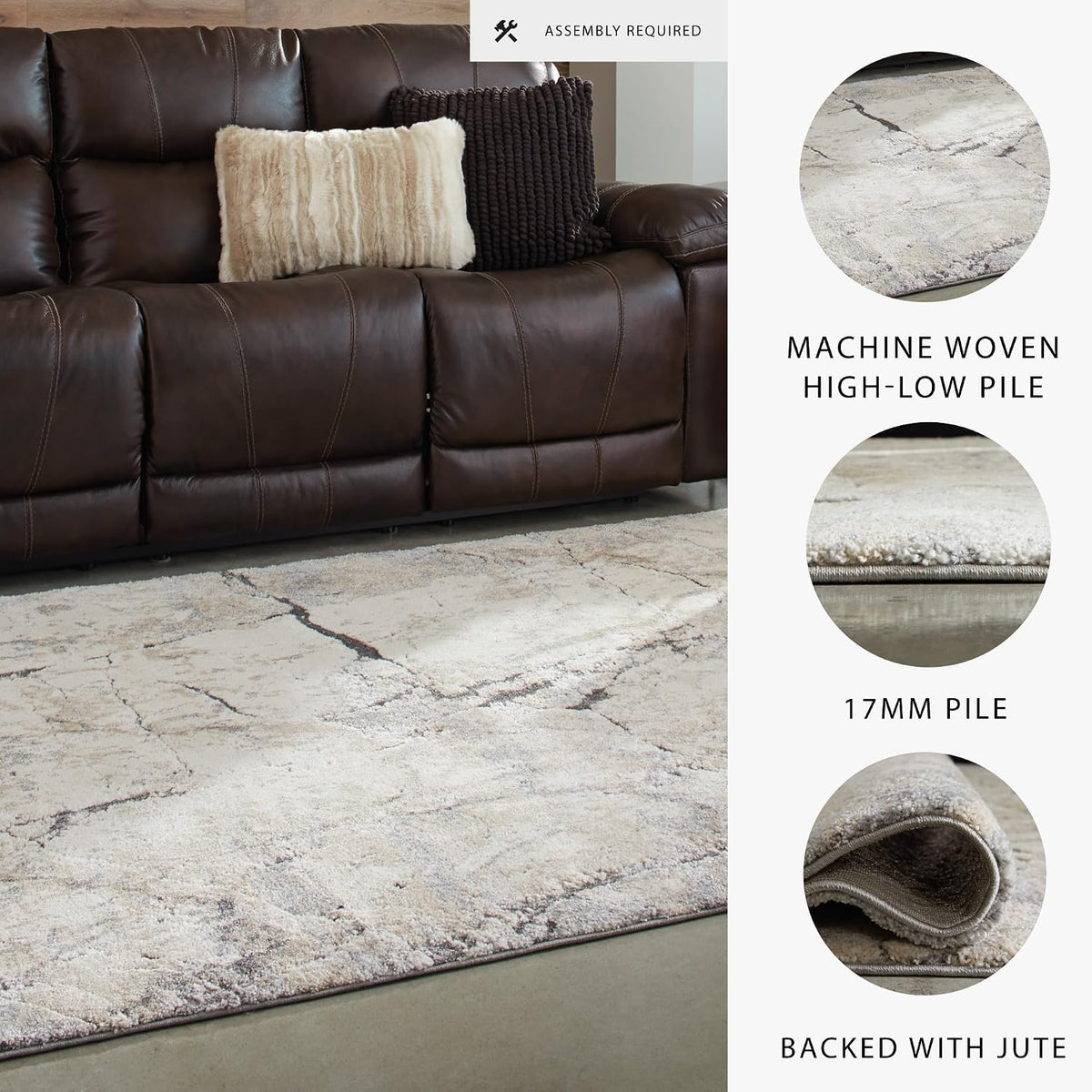 Signature Design by Ashley Wyscott Living Room Rug, 8x10 Modern Abstract