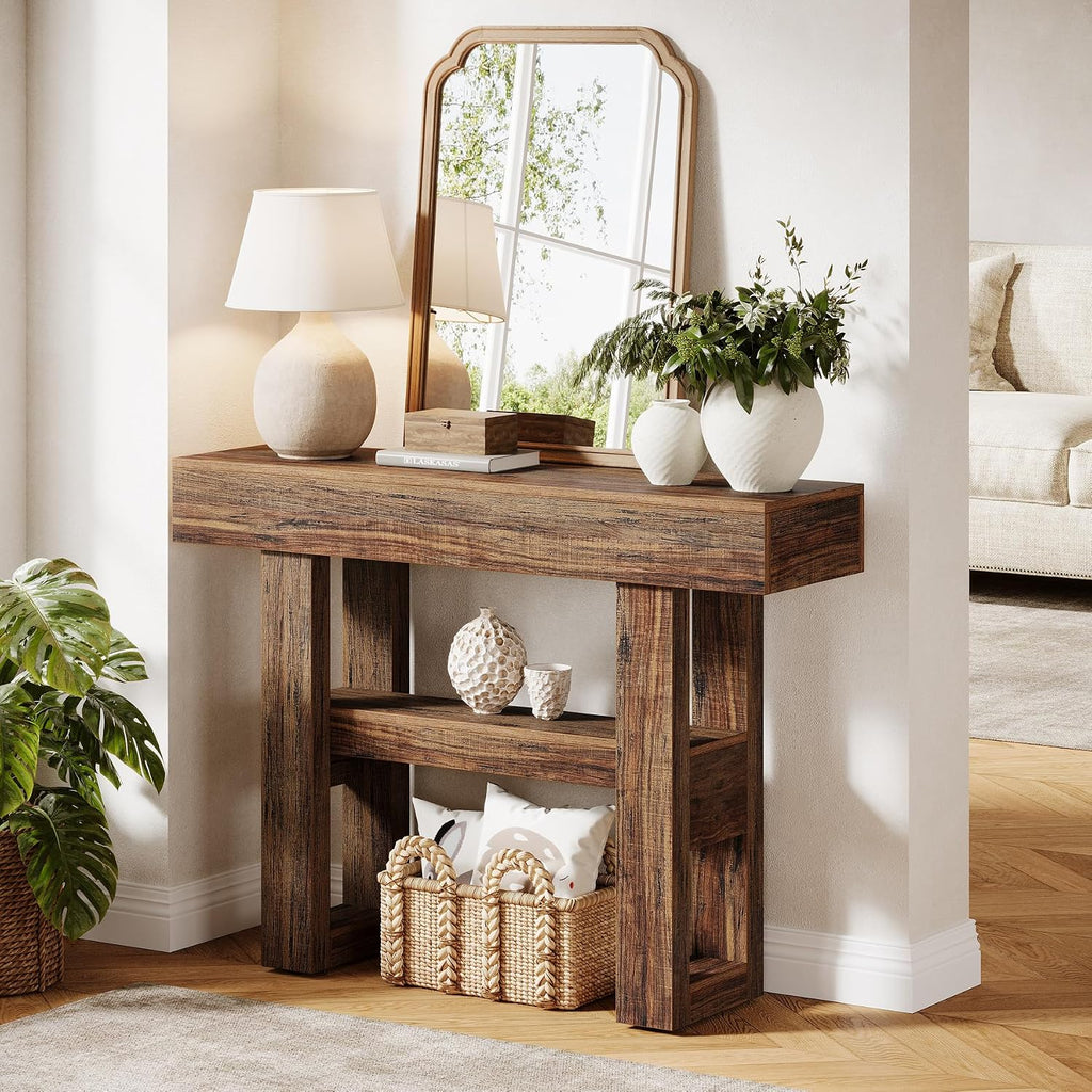 Tribesigns 41.34" Farmhouse Console Table, Sofa Table Behind The Couch