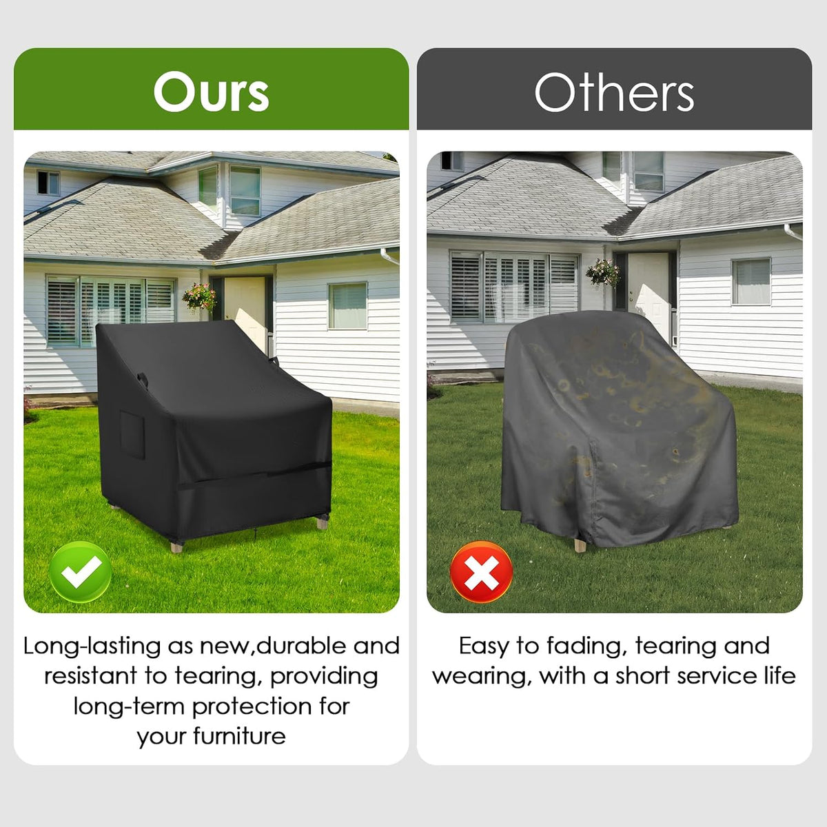 outdoor waterproof patio chair covers 2 pack, 28, package contents