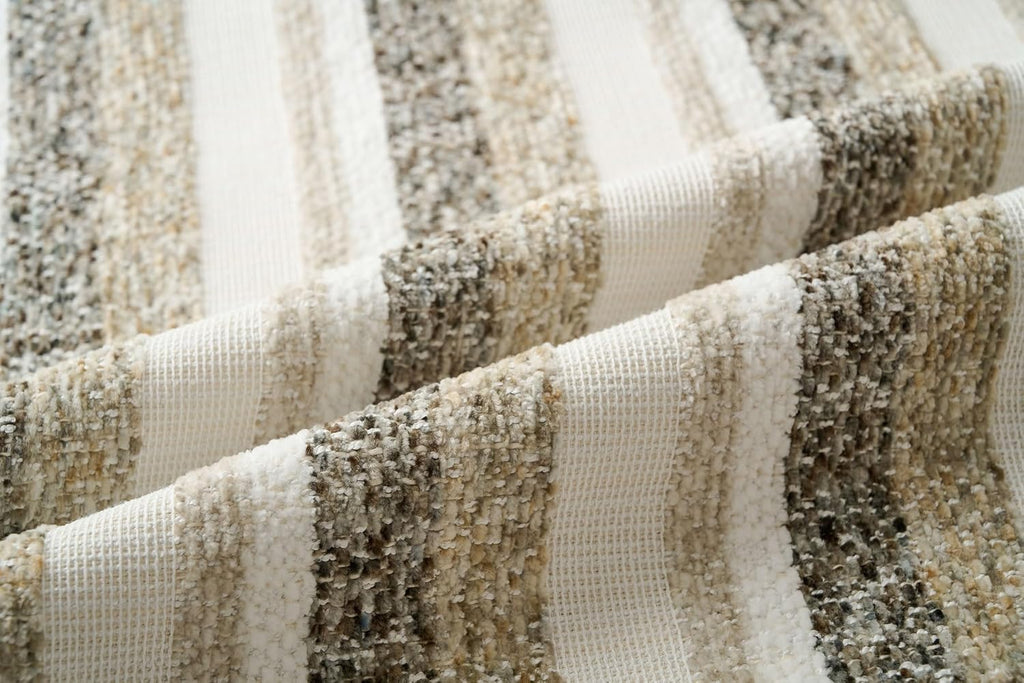 Zealax Modern Farmhouse Decorative Pillow Covers 20x20 Inch Boho Throw Pillows Neutral Soft Chenille Couch Cushion Covers, Set of 2 Velvet Striped Accent Pillows Cases for Sofa Bed Living Room, Beige