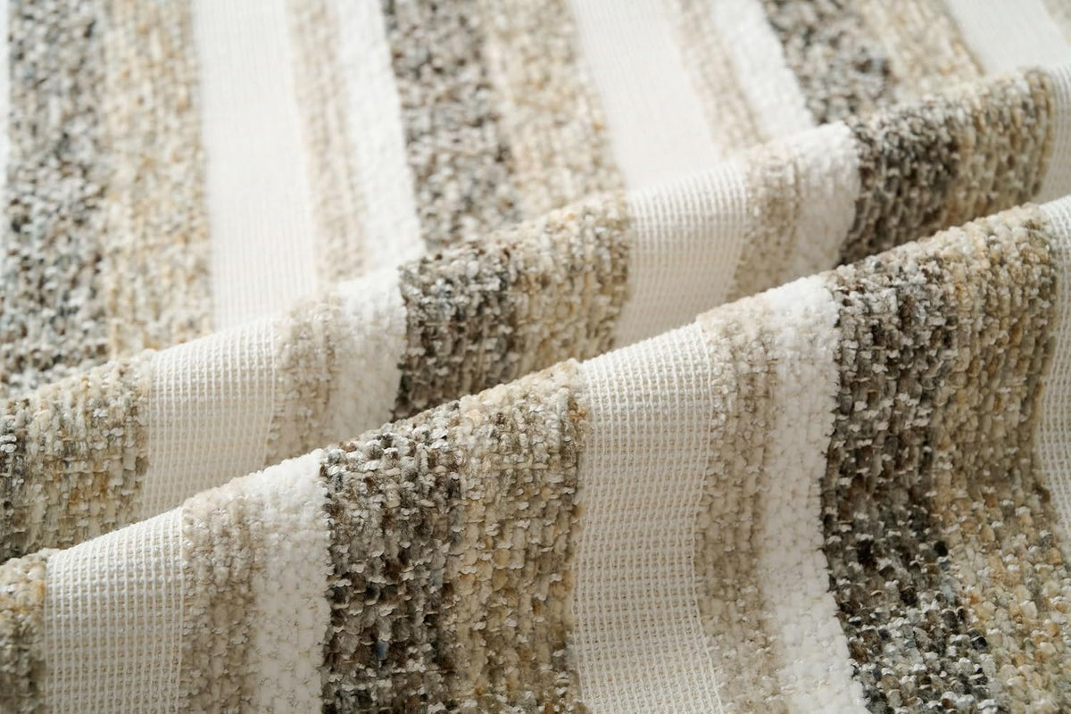 Zealax Modern Farmhouse Decorative Pillow Covers 20x20 Inch Boho Throw Pillows Neutral Soft Chenille Couch Cushion Covers, Set of 2 Velvet Striped Accent Pillows Cases for Sofa Bed Living Room, Beige
