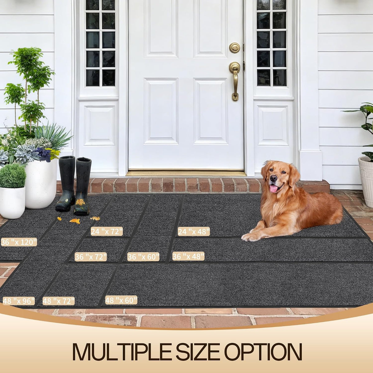 Amyracel Front Door Mat, Heavy Duty Waterproof Indoor Outdoor Doormat 3'x4'