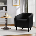 Yaheetech Small 25.5in Wide Sherpa Barrel Accent Chair for Bedroom, Black