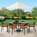 Basic Beyond Outdoor Chair Cushions Set of 6, Square Corner Outdoor Cushions for Patio Furniture, Water Resistant Patio Chair Cushions with 2 Ties, 18.5x16x3, Orange
