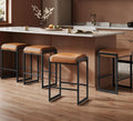 VASAGLE Bar Stools Set of 4, Counter Height, PU Leather, 26-Inch