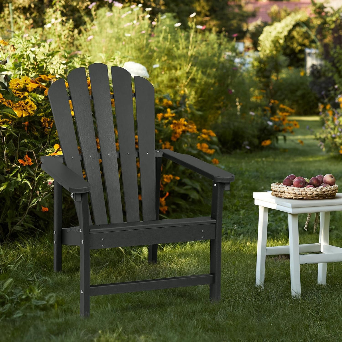 Oversized Stackable Adirondack Chair, HDPE All-Weather Fire Pit Chair