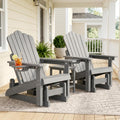HDPE Adirondack Glider Chair Set of 2,3-Level Adjustable Backrest