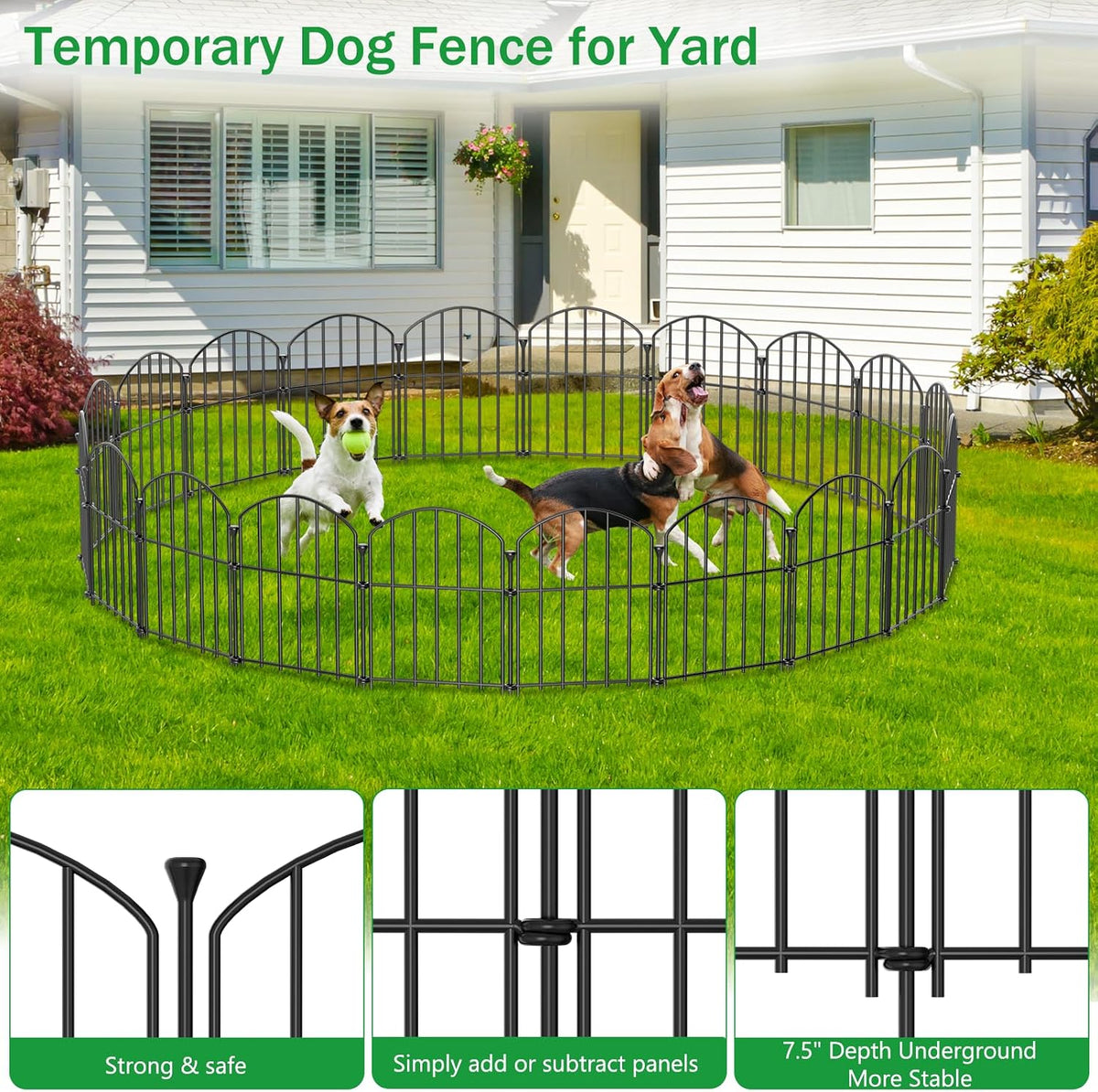 No Dig Garden Fence Panels, Dog Fence Outdoor for Yard, 30 Pack