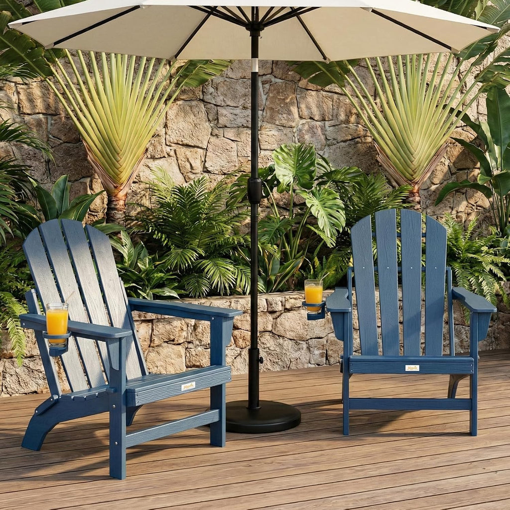 Oversized Folding HDPE Adirondack Chair, Gun-Leg Stable Frame 400 LBS