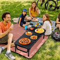Anbte 34.2" x 15.7" Small Low Folding Picnic Table, 10.3" Height, Black
