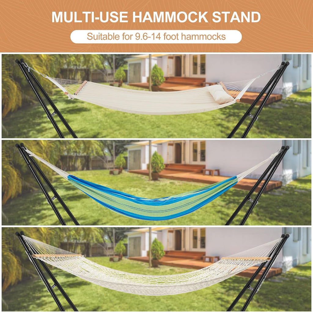 Homgava Universal 2-Person Hammock Stand, 660LBS Capacity,Black