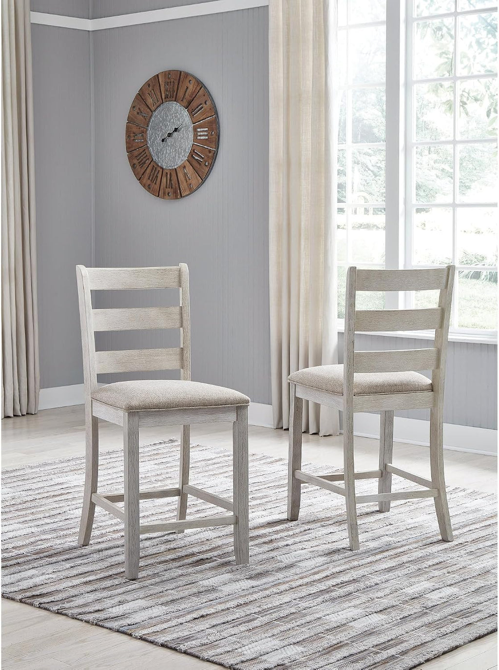 Signature Design by Ashley Counter Height Barstools, Set of 2, Farmhouse