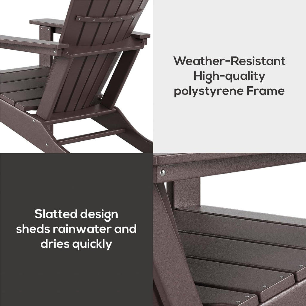 WestinTrends Dylan Outdoor Adirondack Chair (Set of 2), Navy Blue