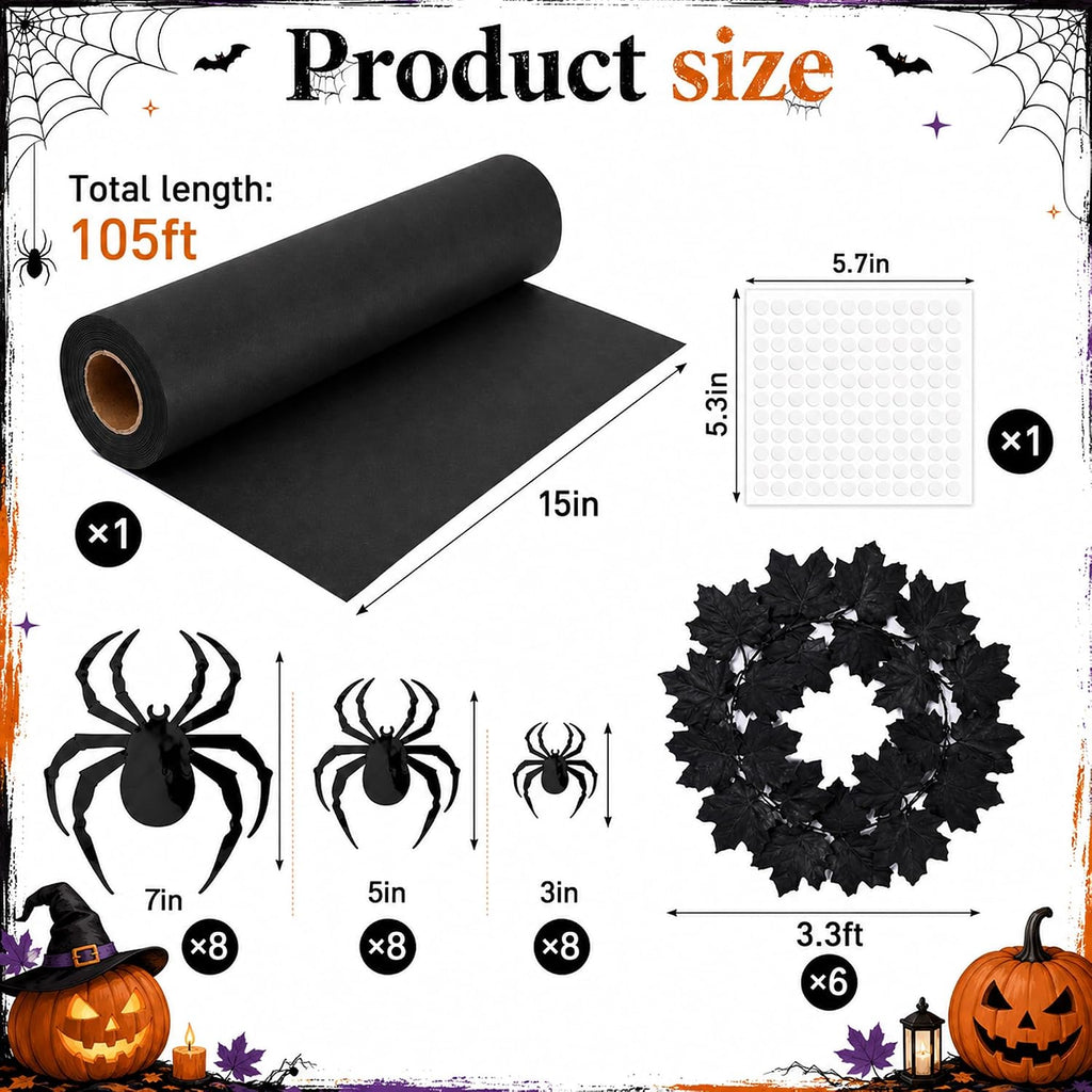 32 Pcs Halloween DIY Black Maple Tree Set, Large Halloween Tree Decoration