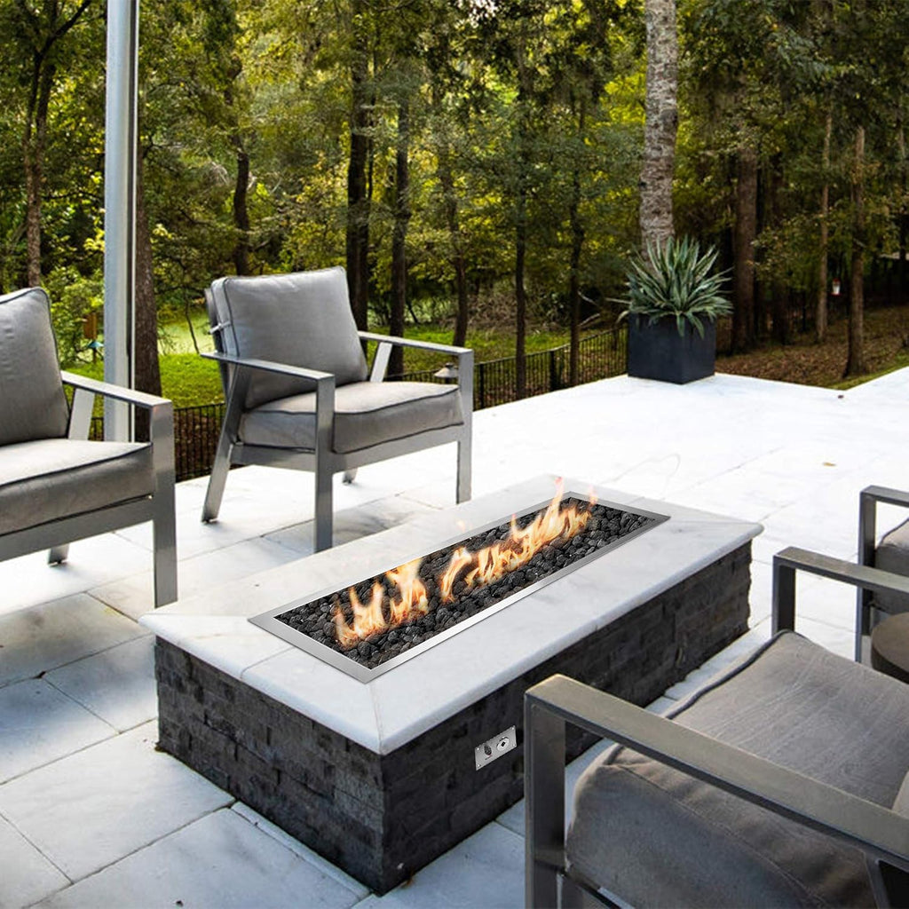 Stanbroil 48 x 14 Inch Rectangle Drop-in Fire Pit H-Burner Pan