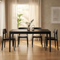 Mingle 55 Inch Modern Rectangular Dining Table, Seats 4-6, Burnt Black