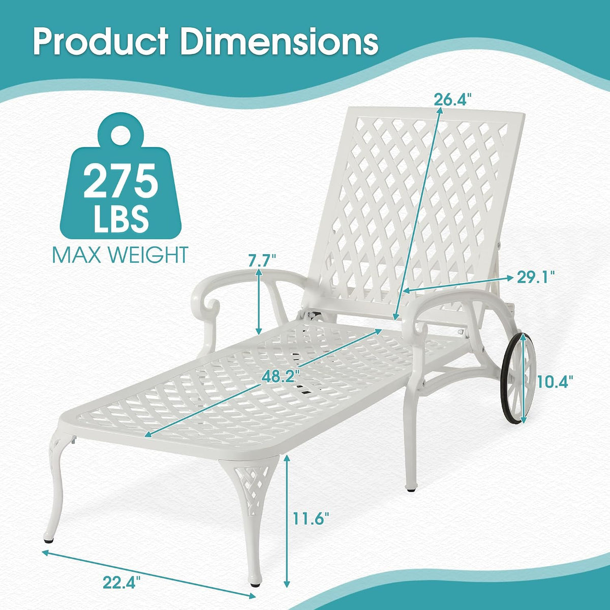 HOMEFUN Chaise Lounge Chair Outdoor