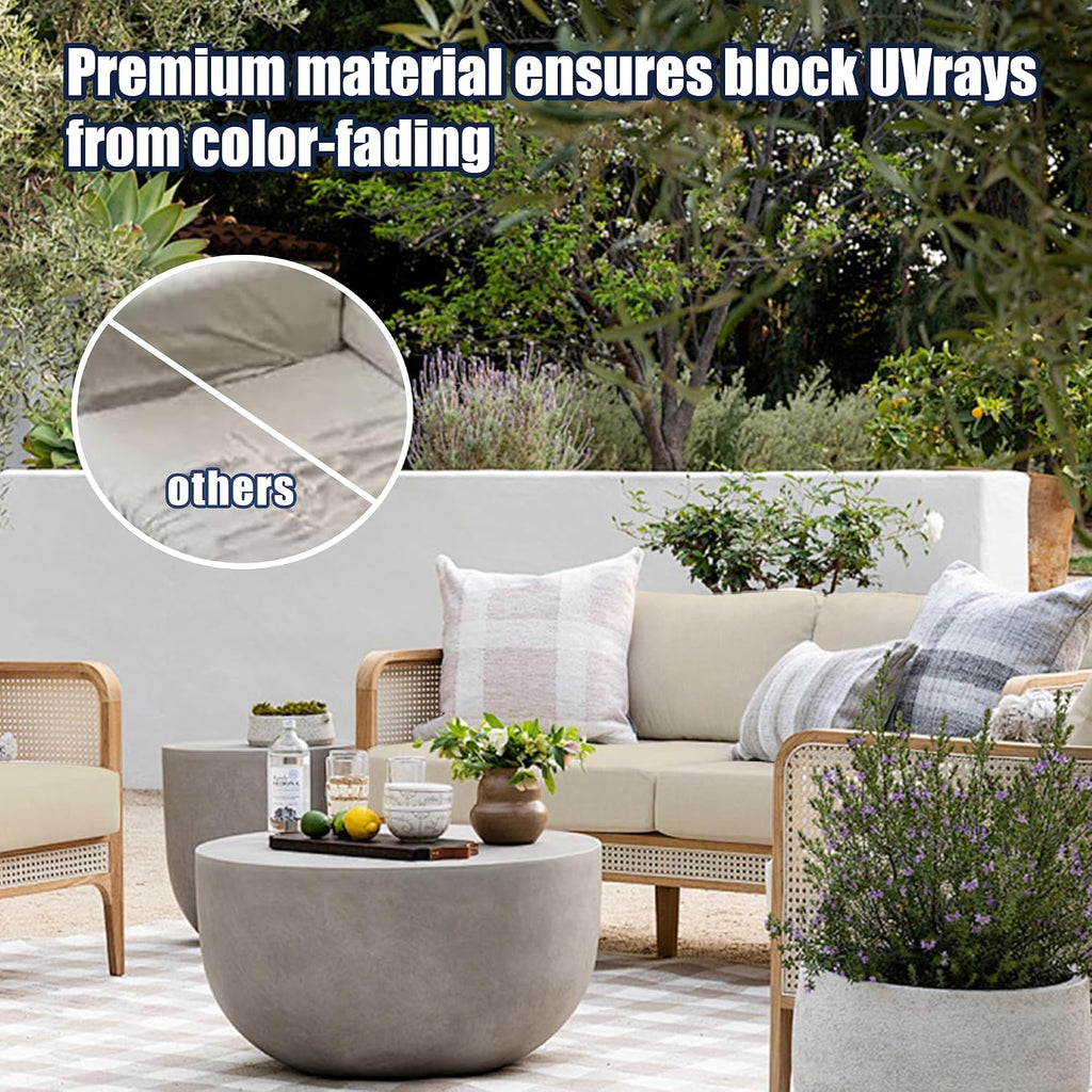 Outdoor Cushion & Pillow Cover Set, 8 Seat Covers + 4 Pillow Covers