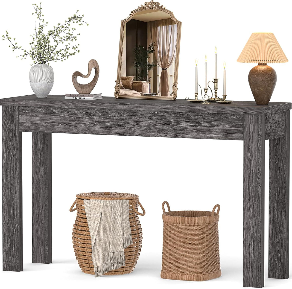 Armocity Console Table for Entryway, 47" Farmhouse Sofa Tables Narrow Long
