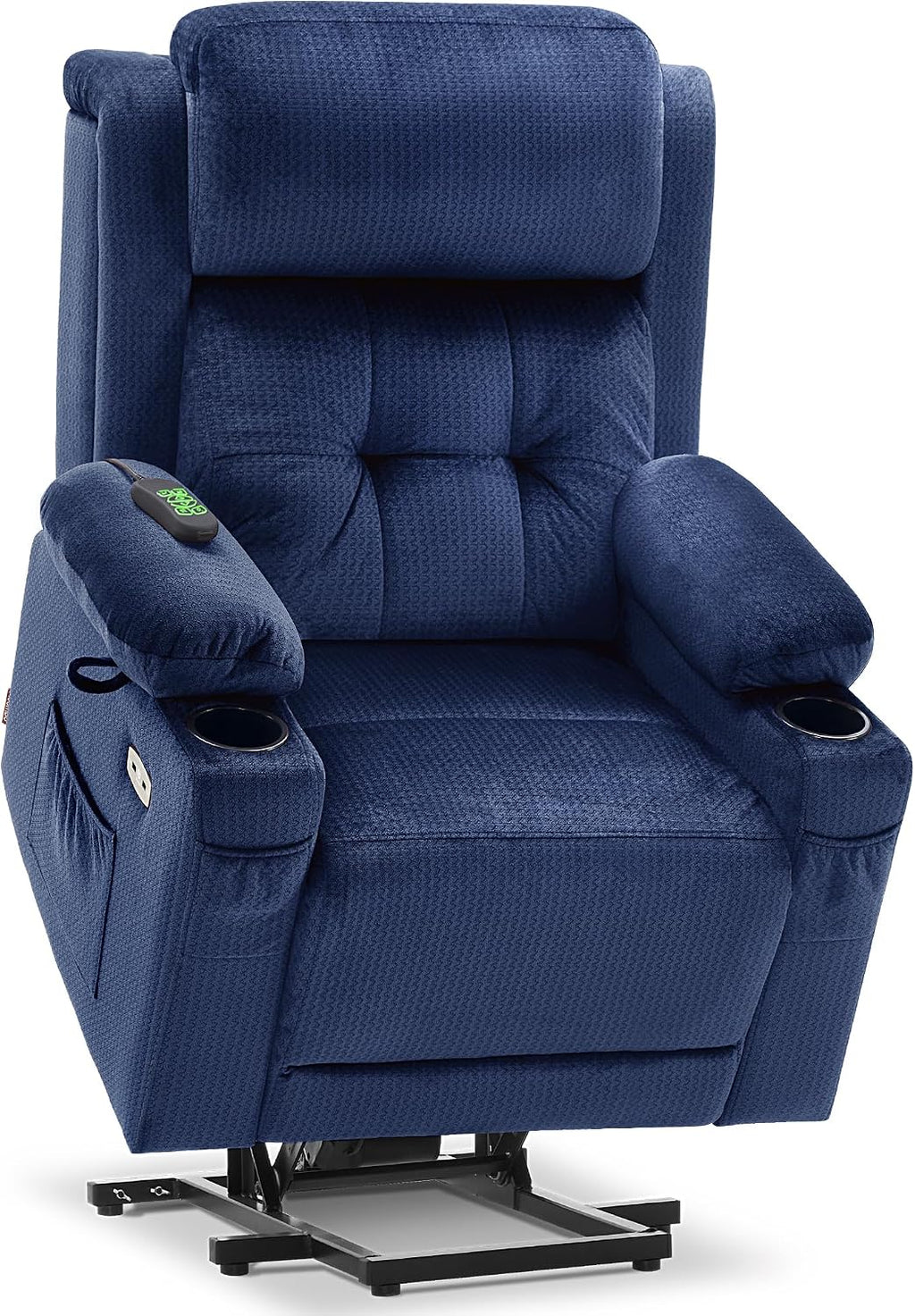 MCombo Triple Motor Power Lift Recliner, Fabric 7662 (Navy Blue, Large)