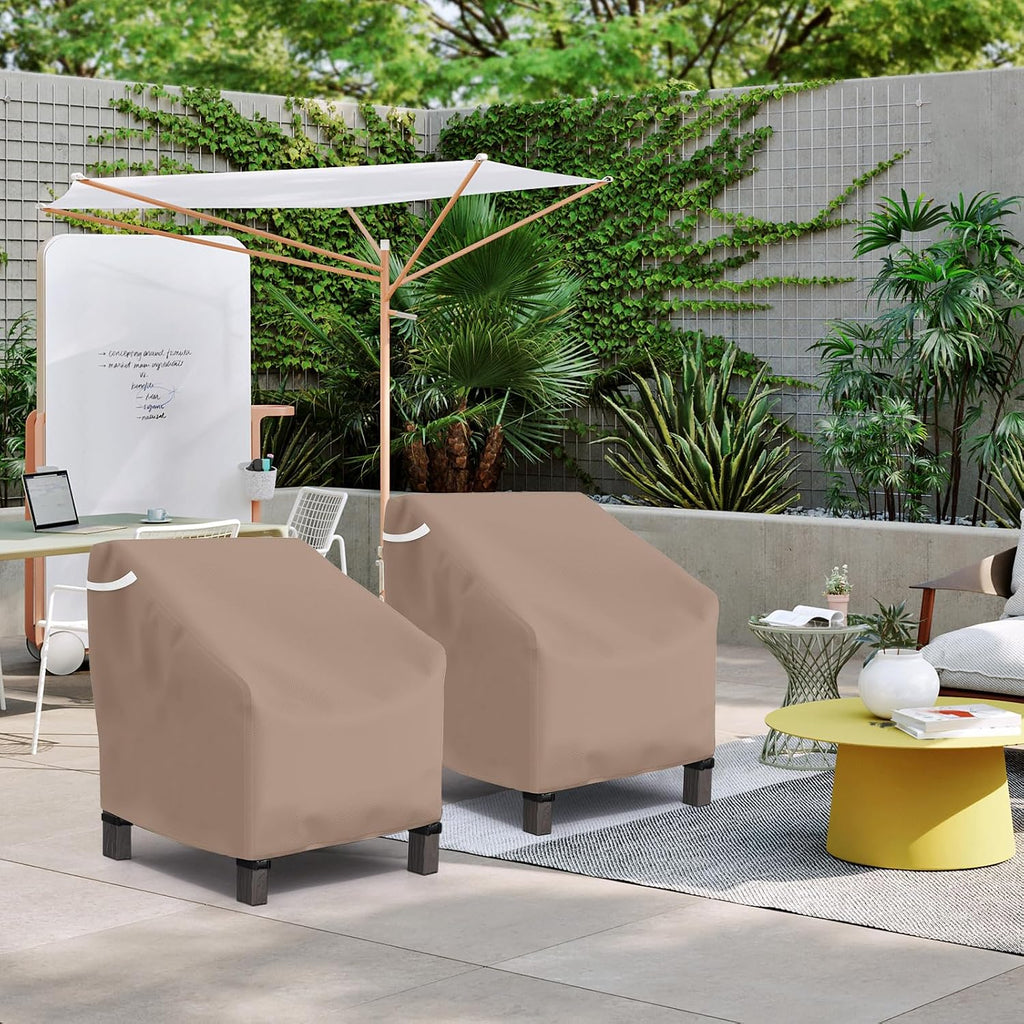 STARTWO Patio Outdoor Chair Covers 2 Pack, Outdoor Furniture Covers Waterproof Adapter for Lawn Lounge Seat, Wicker, Swivel, Adirondack,Rocking Chairs, 29" W x 30" D x 36" H, Brown