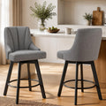 YaFiti 24" Swivel Counter Height Bar Stools Set of 2, Dark Gray