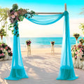 MDS Halloween Chiffon Draping Fabric - 2 Panel, 30" Wide x 30ft Long - Sheer Spooky Arbor & Canopy Drapery for Haunted House Backdrops, Party Ceilings, DIY Costumes & Themed Events - Peacock Blue (Pack of 2)