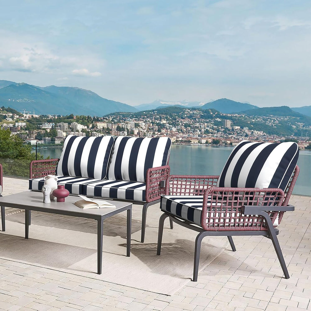 LVTXIII Outdoor/Indoor Deep Seat Cushion Patio Seat and Back Cushion Set All-...