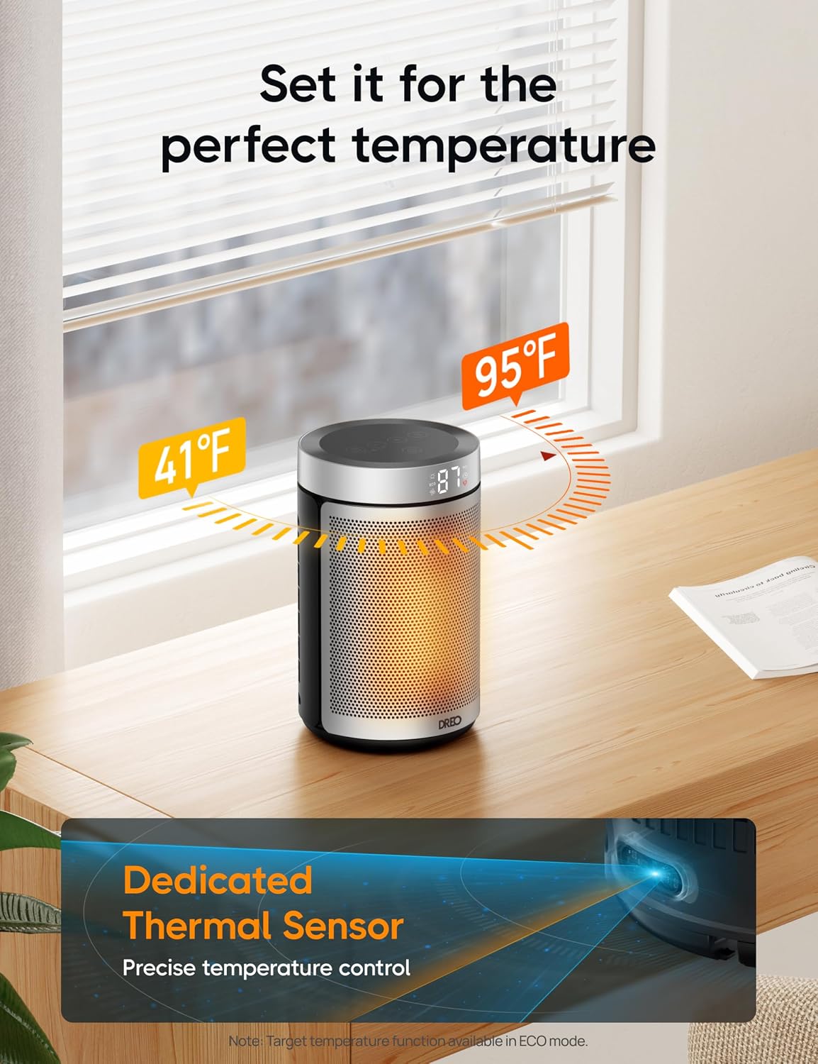 DREO Space Heater, Portable Electric Heaters for Indoor Use with Remote