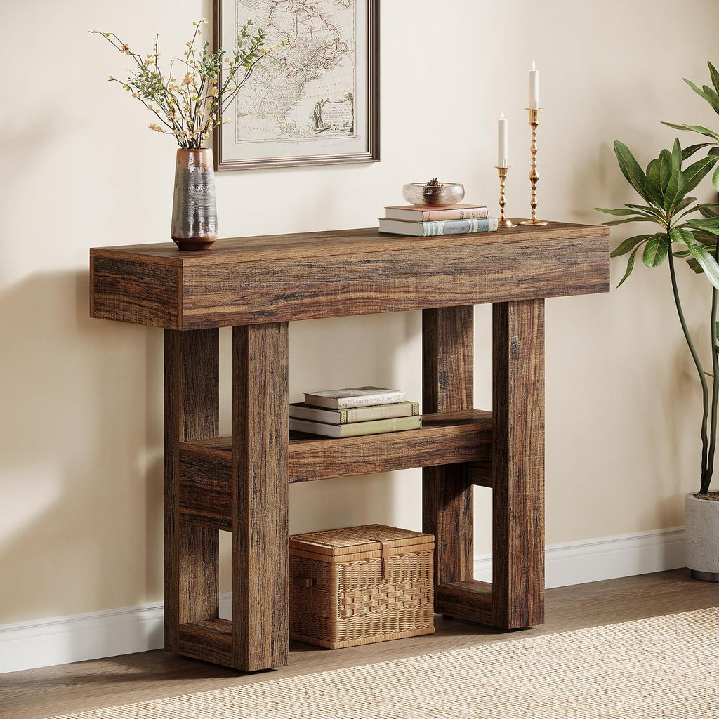 Tribesigns 41.34" Farmhouse Console Table, Sofa Table Behind The Couch