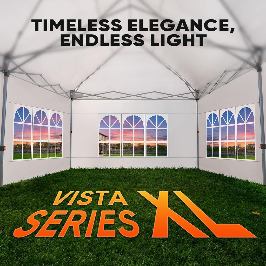 Quictent 10x20FT Pop up Canopy Tent with Church Sidewalls