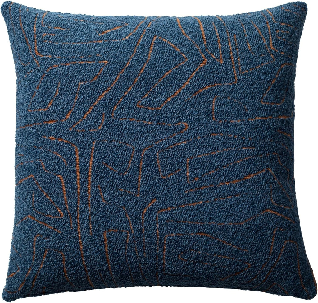 Throw Pillow Covers, Pack of 1 Woven Jacquard Cushion Covers for Sofas, Couches, Bed, Boho Home Decor, Cozy Soft and Comfortable Pillow Cases, Amorf, Blue 20x20 Inch