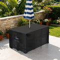 SIRUITON 108" Rectangular Patio Dining Table Cover with Umbrella Hole 600D