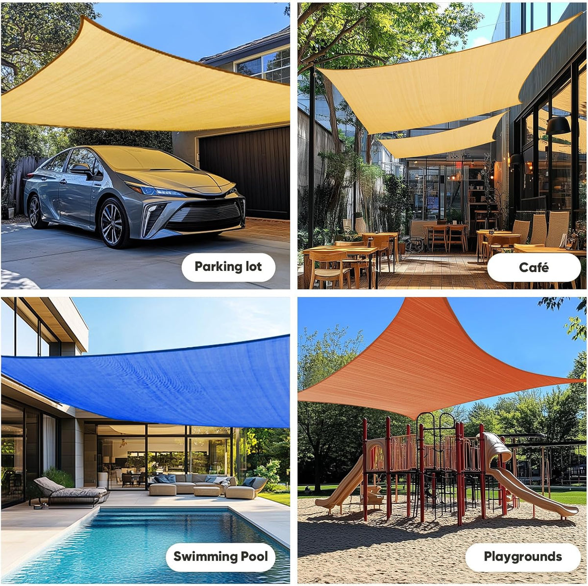 Quictent Sun Shade Sail for Patio w/Hardware Kit 185GSM 20x20ft Gray