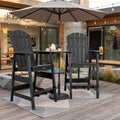 FUNBERRY Tall Adirondack Chair Set of 2 with Tables, High Top Balcony Chair