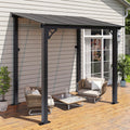 Aoxun Premium Gazebo with Aluminum Frame & Polycarbonate Panel 8’x5’, Black