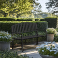 50" Outdoor Bench, Heavy-Duty Metal Frame Graden Bench, Weatherproof Patio Park Bench for Front Porch, Park, Yard, Patio
