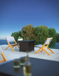 Balkene Home Sava Acacia Wood Folding Chair with Gray Woven Seat