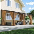 10'x20' Lean to Gazebo Pergola with Mosquito Net and Curtains