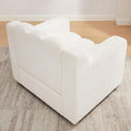 VANOMi Oversized Accent Chair for Living Room, Boucle White, Set of 2