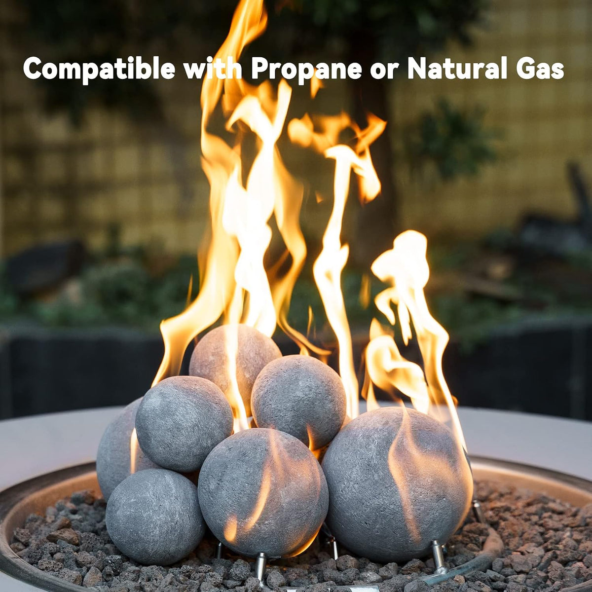 Skyflame 3 Inch Gray Fireplace Balls for Fire Pit Decorative