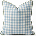 Jillien Harbor “The Charlie” Decorative Pillow Cover – Blue and White Accent Pillow Cover with Gingham-Inspired Design – Grandmillennial Home Decor, 20" x 20"